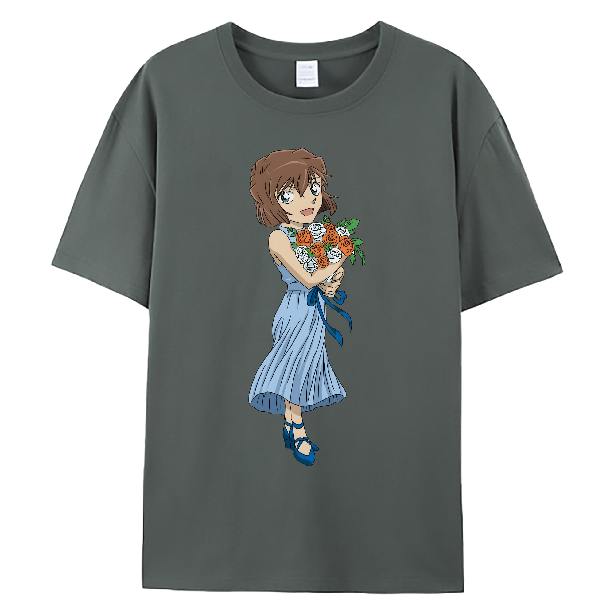 （画像用） 名探偵コナン 灰原 哀 はいばら あい Detective Conan Anita Hailey、Vi Graythorn Haibara Ai 綿100％ メンズ半袖Tシャツ｜肌触りやわらか＆通気性